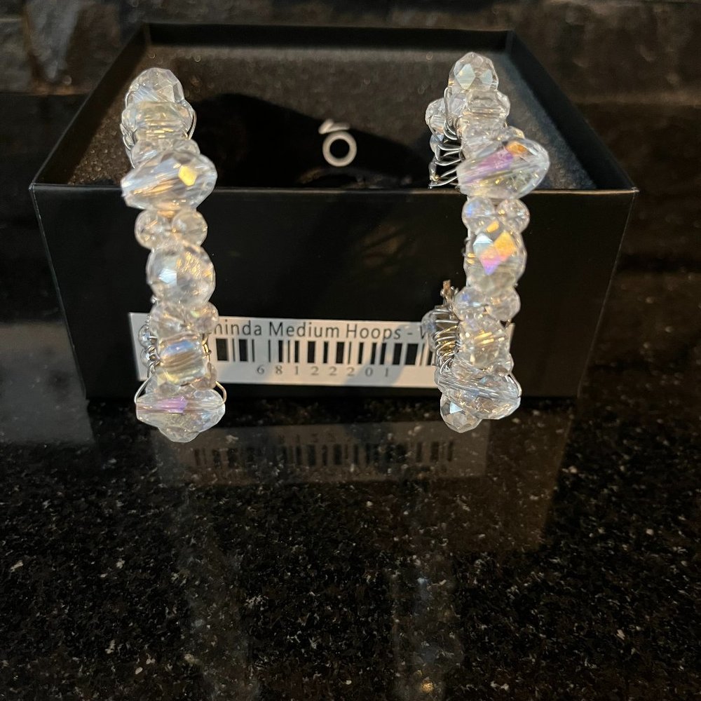 Rochinda Medium Hoop Earrings  - White